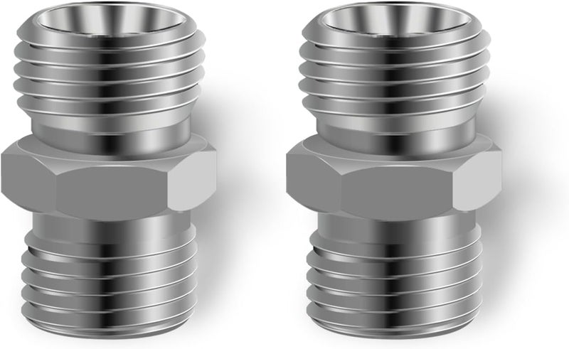 joytrace 2pcs M14 to M14 Carbon Stee Fittings Adapters for Mini Excavator Adapting, Reducing Or Enlarging Connect Such Air Pipe, Fuel Pipe, Water Pipe, Etc Full Port Straight Pipe Fitting Connector - Image 1